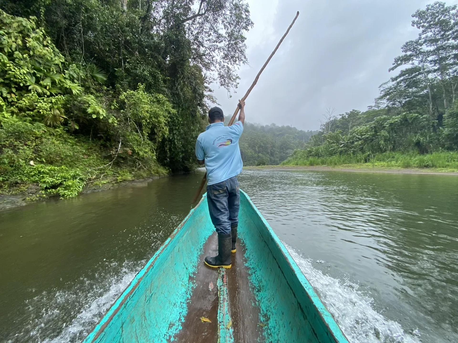 Pirogue traditionnelle sur le rio Yorkin